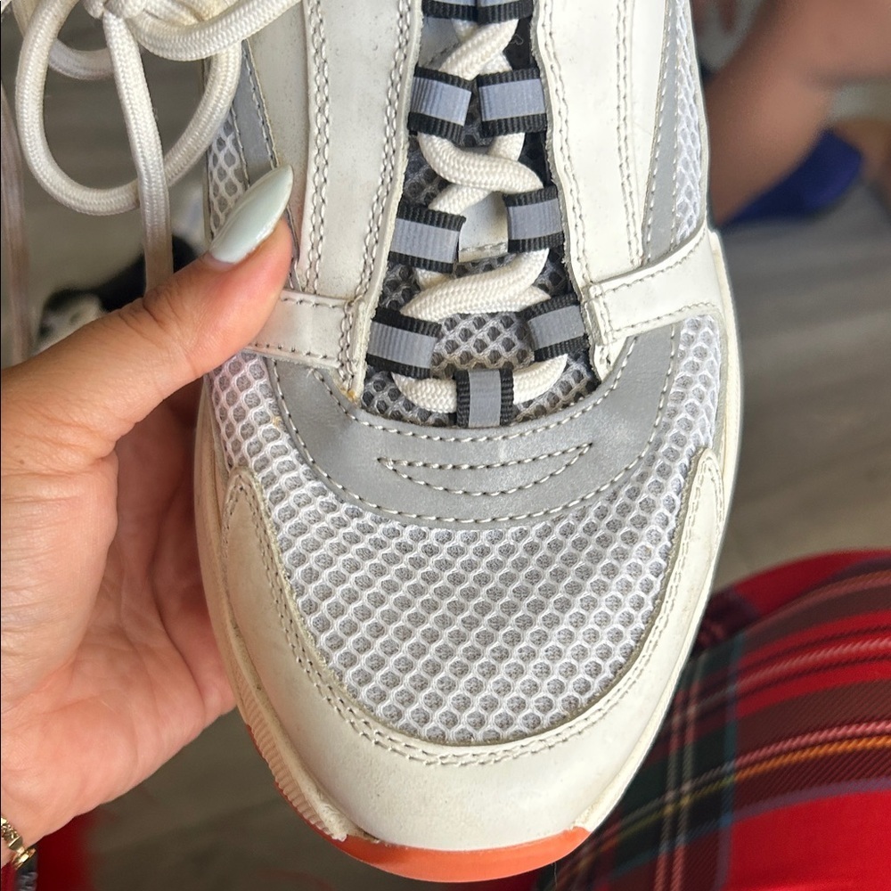 Dior Cream Sneakers with Orange Soles B22 sneakers Unisex sz 37 - Picture 5 of 16